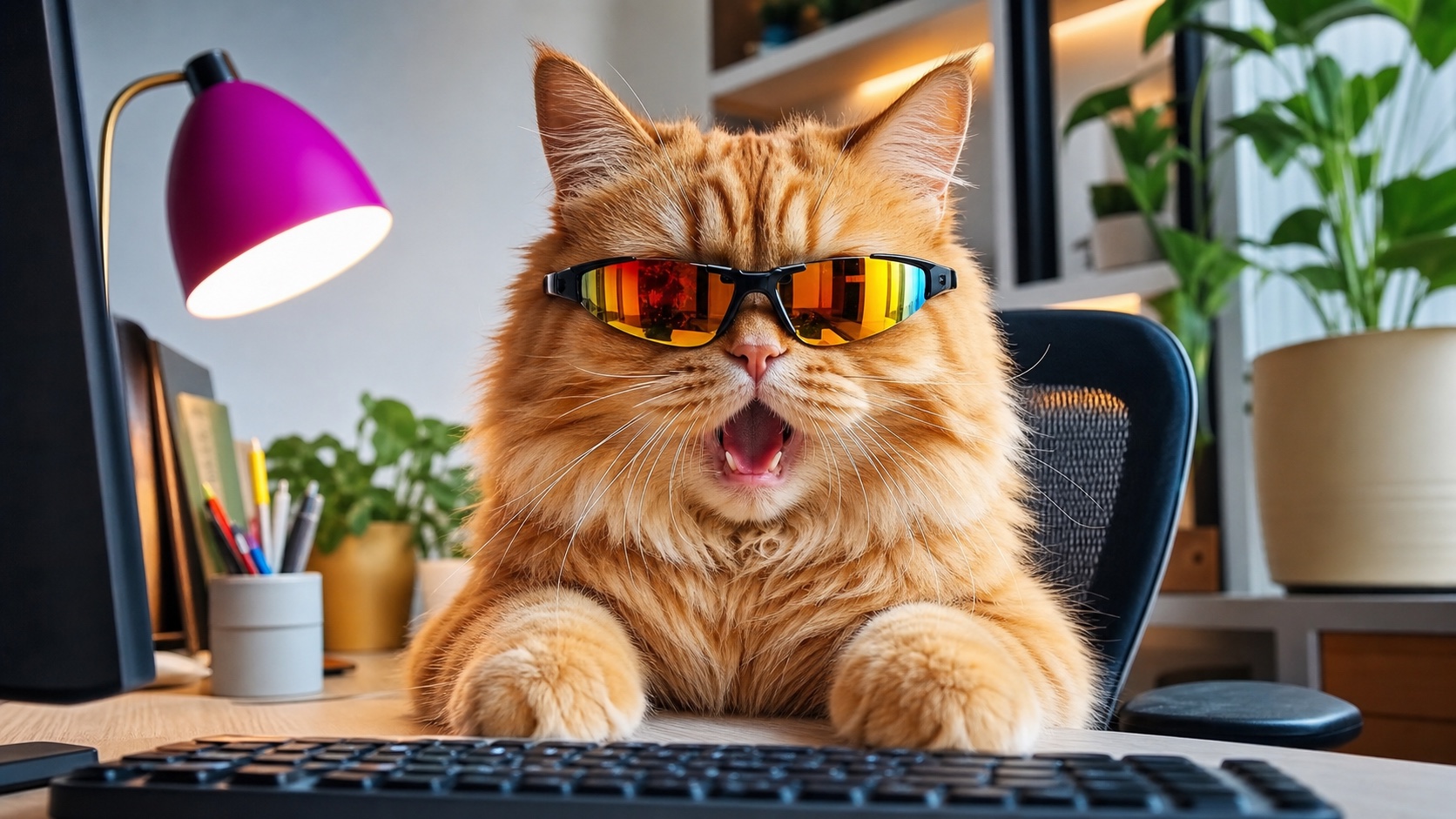 Clean reaction cat photo before deep frying